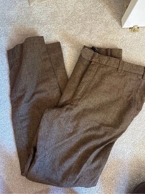 Bespoke Brown Wool Blend Dress Pants